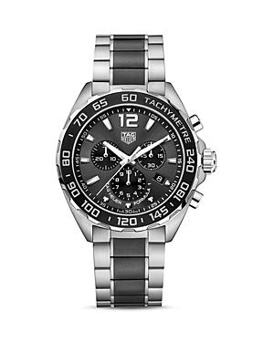 Tag Heuer Formula 1 Quartz Men's Gray Steel & Black Ceramic Chronograph, 43mm