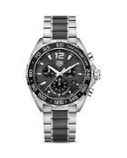 Tag Heuer Formula 1 Quartz Men's Gray Steel & Black Ceramic Chronograph, 43mm