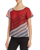 Kenneth Cole Sheer Striped Top