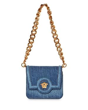 Versace La Medusa Denim Shoulder Bag