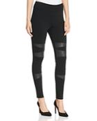 Vince Camuto Faux Leather Patch Leggings