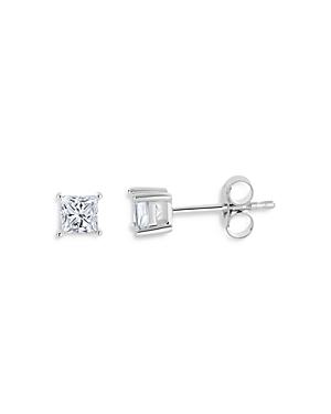 Unique Designs Princess Cut Diamond White Gold Stud Earrings (68% Off) - Comparable Value $1,560