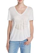 Halston Heritage Lips V-neck Tee - Compare At $95