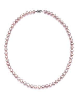 Cultured Pink Freshwater Pearl Necklace In 14k White Gold, 18