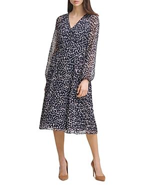 Karl Lagerfeld Paris Dot Print Chiffon Dress