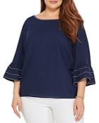 Nic+zoe Plus Tangier Ruffled Blouse