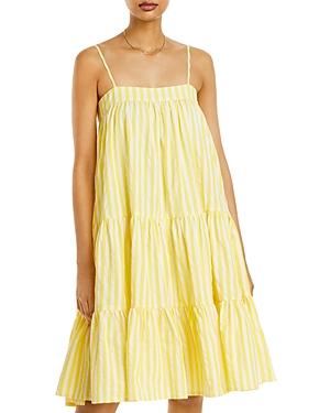 Aqua Striped Tiered Dress - 100% Exclusive