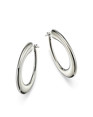 Roberto Coin 18k White Gold Oro Classic Oval Hoop Earrings