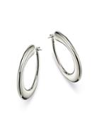 Roberto Coin 18k White Gold Oro Classic Oval Hoop Earrings