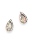Adina Reyter 14k Yellow Gold Opal & Diamond Teardrop Stud Earrings