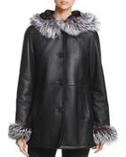 Maximilian Furs Fox Fur-hood Lamb Leather Jacket - 100% Exclusive
