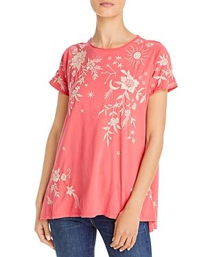 Johnny Was Mia Embroidered Linen Tee