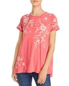 Johnny Was Mia Embroidered Linen Tee