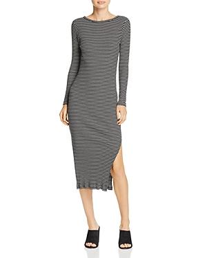 French Connection Timtim Ribbed Striped Midi Dress