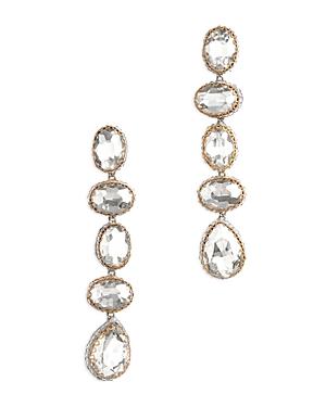 Deepa By Deepa Gurnani Tyra Beaded Mixed Cubic Zirconia Linear Drop Earrings In Gold Tone