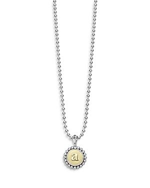 Lagos Sterling Silver And 18k Yellow Gold Signature Caviar Initial Pendant Necklace, 16
