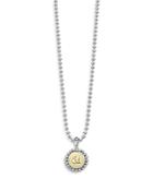 Lagos Sterling Silver And 18k Yellow Gold Signature Caviar Initial Pendant Necklace, 16