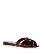 Saint Laurent Women's Nu Pieds Woven Slide Sandals