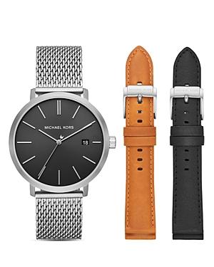 Michael Kors Blake Mesh Bracelet & Interchangeable Leather Straps Watch Gift Set, 42mm
