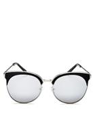 Quay Mia Bella Mirrored Round Sunglasses, 56mm