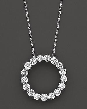 Diamond Circle Pendant In 14 Kt. White Gold, 3.0 Ct. T.w. - 100% Exclusive