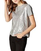 Karen Millen Foil Snake-print Detail Tee