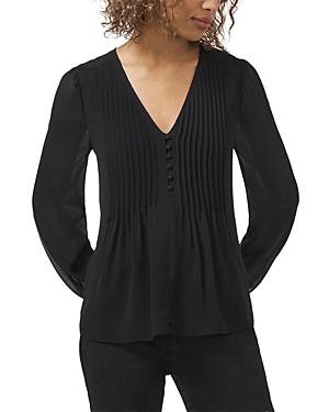 1.state Pleated Button Neck Blouse
