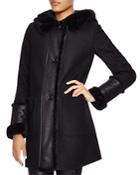 Dkny Duffle Coat With Faux Shearling
