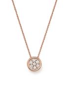Bloomingdale's Diamond Bezel Set Cluster Small Pendant Necklace In 14k Rose Gold, .10 Ct. T.w. - 100% Exclusive