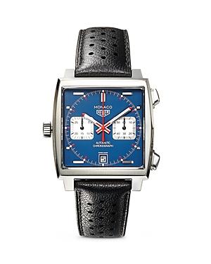 Tag Heuer Monaco Calibre 11 Automatic Men's Blue Leather Chronograph, 39mm