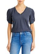 Sundry Puff Sleeve V-neck Tee