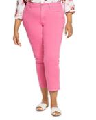 Nydj Plus Marilyn High Rise Straight Ankle Jeans In Pink Peony