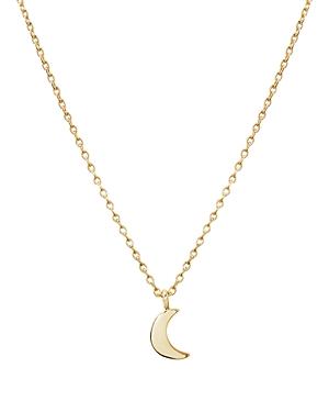 Shinola 14k Yellow Gold Crescent Moon Charm Necklace, 18