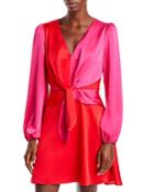 Milly Stella Satin Color Blocked Dress