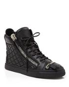 Giuseppe Zanotti Lace Up High Top Sneakers - London Zip Quilted