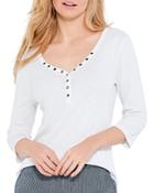 Nzt Snap V Neck Tee
