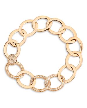 Pomellato 18k Rose Gold Brera Brown Diamond Chain Link Bracelet