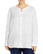 Eileen Fisher Plus Organic Linen Button-front Shirt