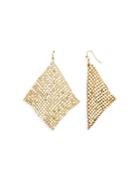 Aqua Mesh Kite Statement Earrings In Gold Tone - 100% Exclusive