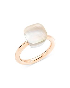 Pomellato 18k Rose Gold & 18k White Gold Nudo Gele White Topaz And Mother-of-pearl Doublet Ring