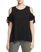 B Collection By Bobeau Cold Shoulder Tie Cuff Top