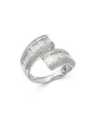Bloomingdale's Diamond Baguette Bypass Statement Ring In 14k White Gold - 100% Exclusive