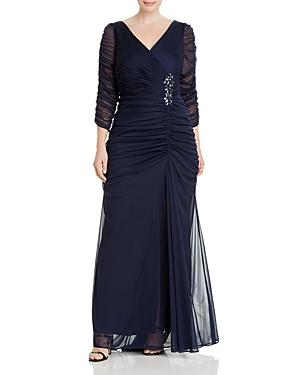 Adrianna Papell Plus Ruched Gown