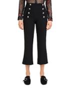 The Kooples Daisy Cropped Flared Crepe Pants