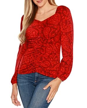 Belldini Paisley Print Ruched Top