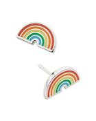 Alex And Ani Silver-tone Rainbow Stud Earrings