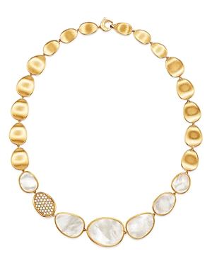 Marco Bicego 18k Yellow Gold Lunaria Mother-of-pearl & Diamond Collar Necklace, 16.5
