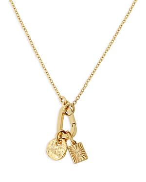 Allsaints Carabiner Charm Pendant Necklace, 19