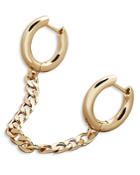 Baublebar Curb Chain Double Huggie Hoop Earrings