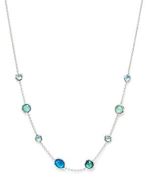 Ippolita Sterling Silver Wonderland Mini Gelato Short Station Necklace In Blue Star, 18
